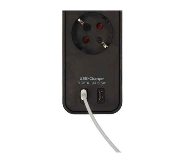 BRENNENSTUHL LISTWA ZASILAJĄCA "ECOLOR" 4 GN 1,5M CZARNA 2XUSB-C 15,5W - 1326712 - zdjęcie 2